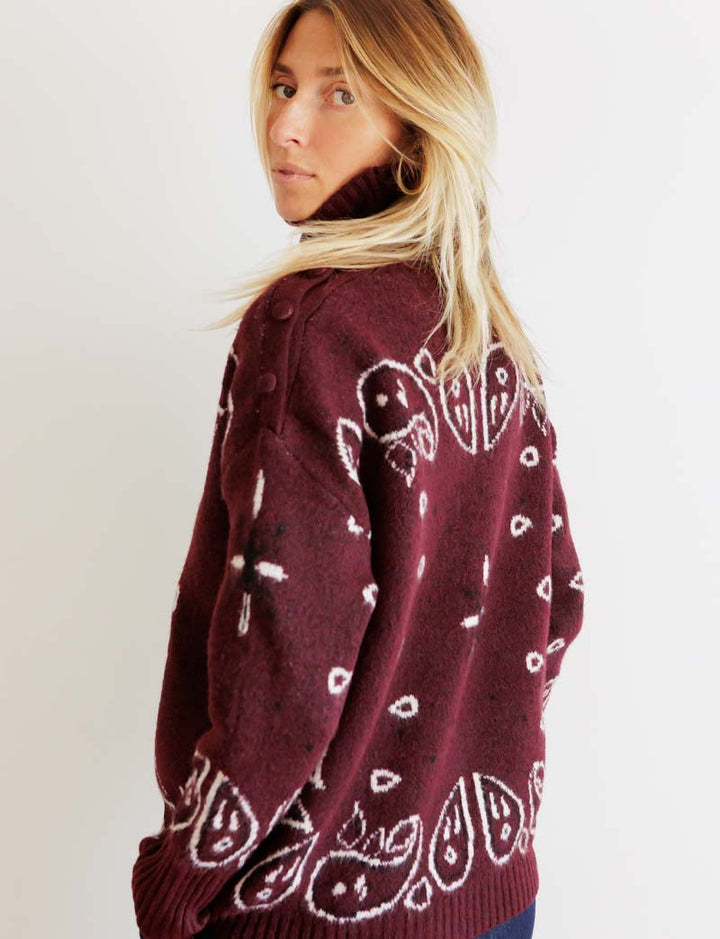 Pull bordeaux Berel — Maison Juliette Vendôme — vue 5