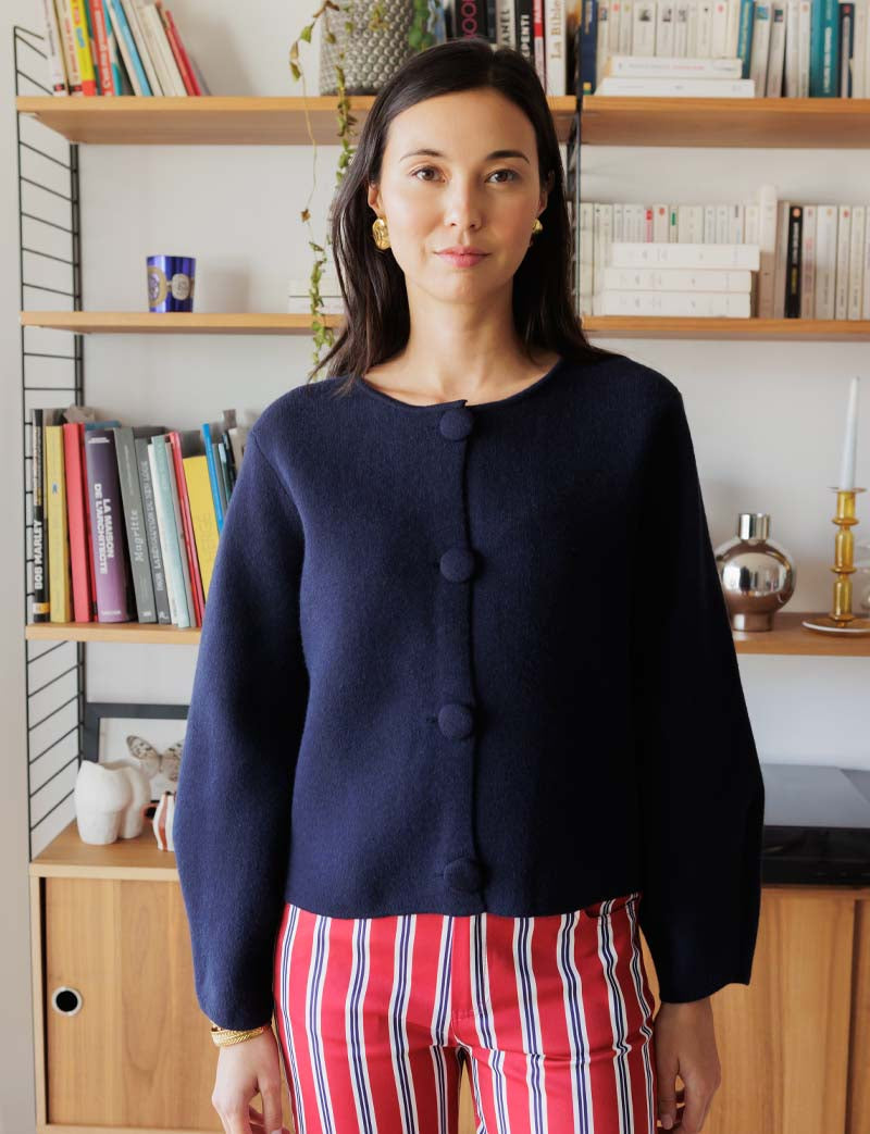 Gilet marine Alky — Maison Juliette Vendôme — vue 3