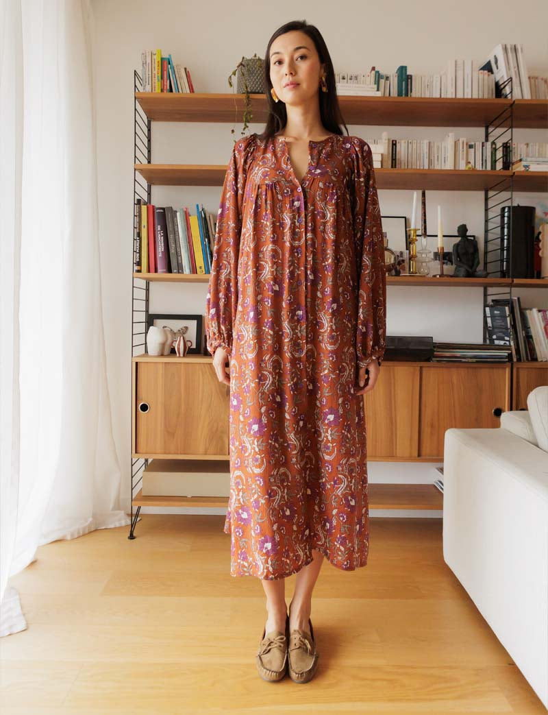Robe terracotta Vivy — Maison Juliette Vendôme — vue 2