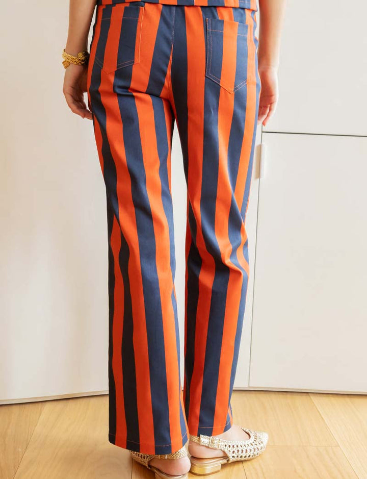 Jean à rayures marine & orange Aldo