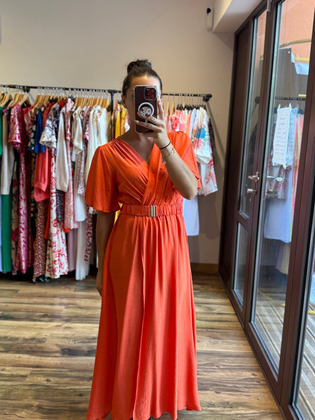 Robe longue Victor orange