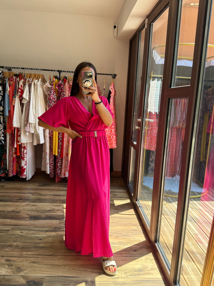Robe longue Victor rose
