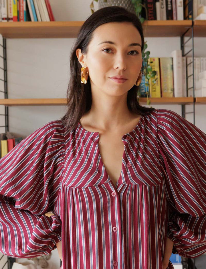 Robe bordeaux Vivy — Maison Juliette Vendôme — vue 4