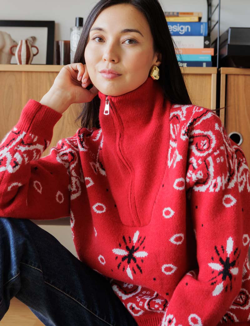 Pull rouge Alban — Maison Juliette Vendôme
