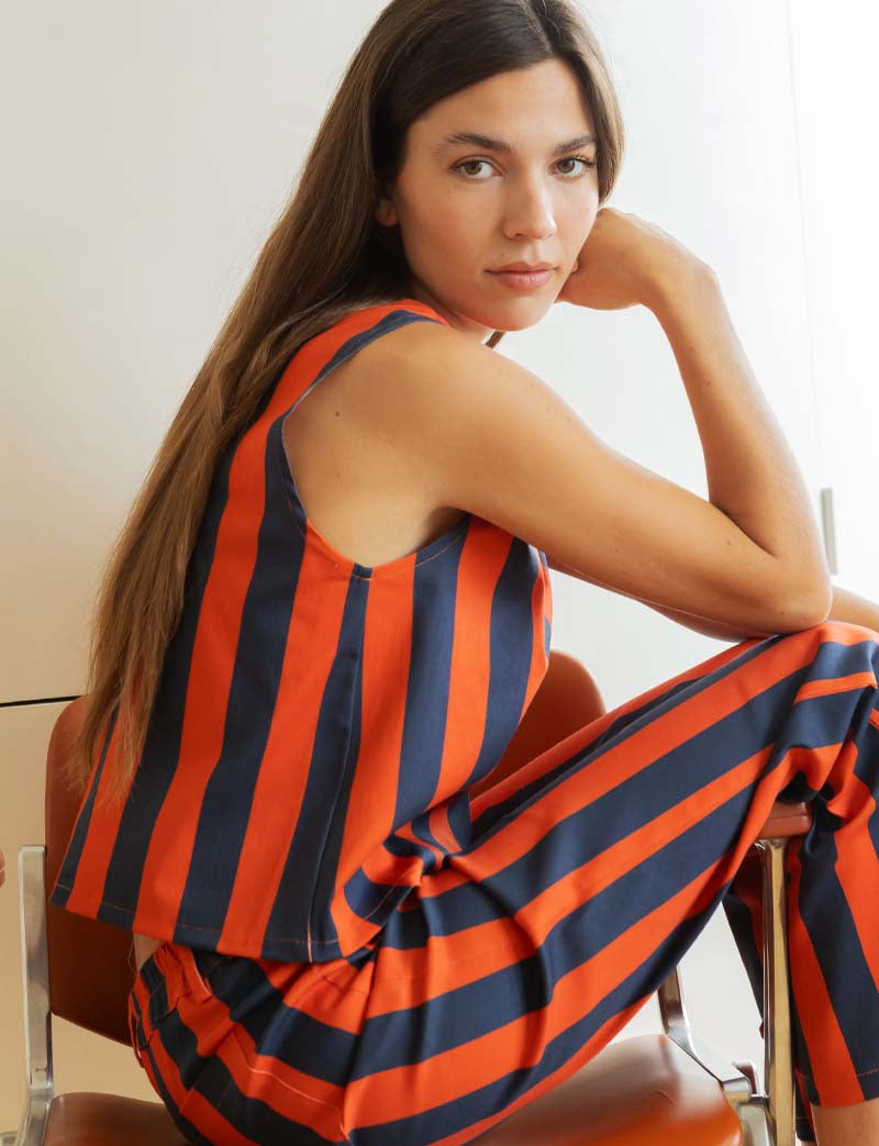 Jean à rayures marine & orange Aldo