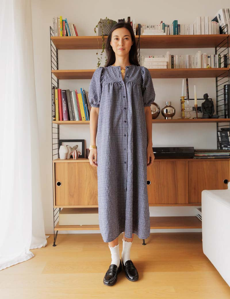 Robe marine Alda — Maison Juliette Vendôme