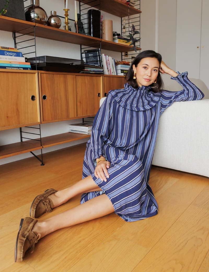 Robe bleue Dassy — Maison Juliette Vendôme