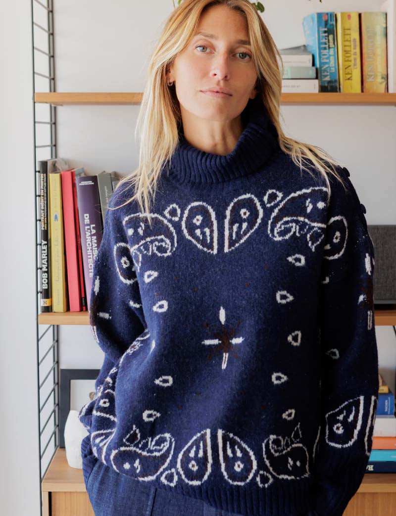 Pull marine Berel — Maison Juliette Vendôme — vue 2