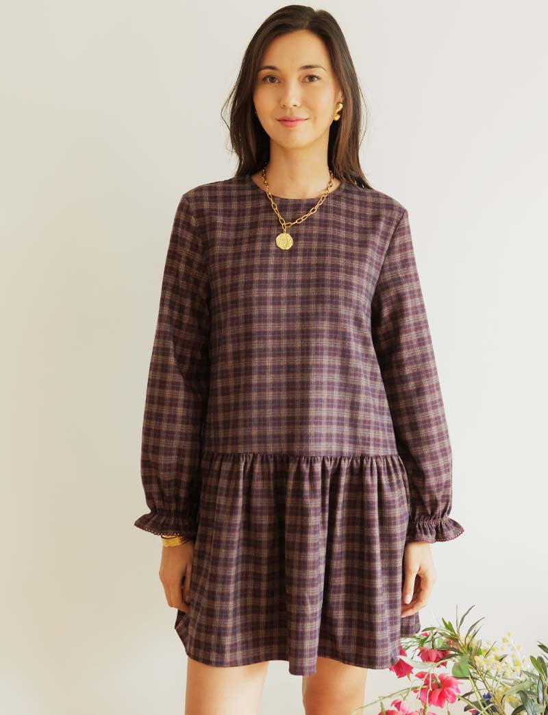 Robe à carreaux Adeline — Maison Juliette Vendôme