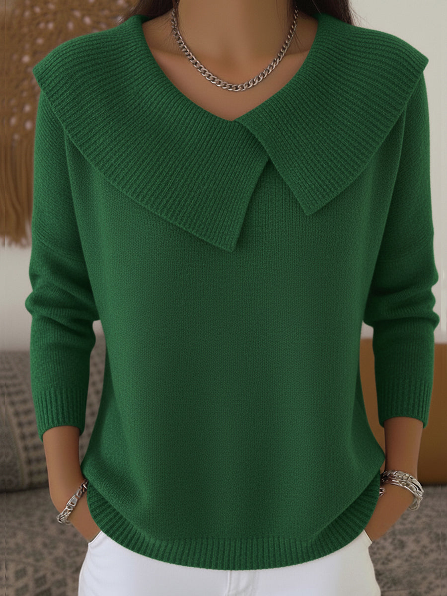 Pull Sunnora — grand col rabattu, coupe ample