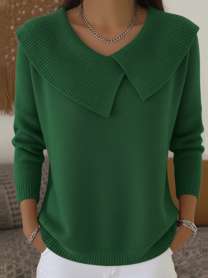 Pull Sunnora — grand col rabattu, coupe ample