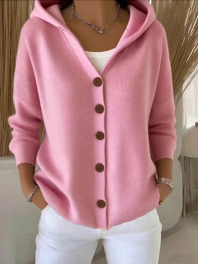 Cardigan Darienne — à capuche, boutonné
