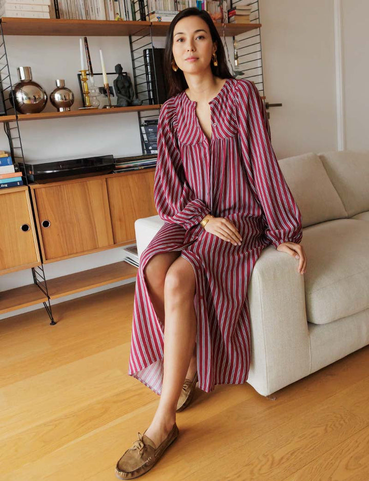 Robe bordeaux Vivy — Maison Juliette Vendôme