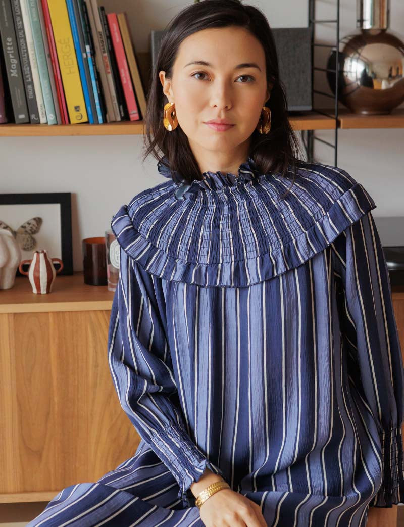 Robe bleue Dassy — Maison Juliette Vendôme — vue 7