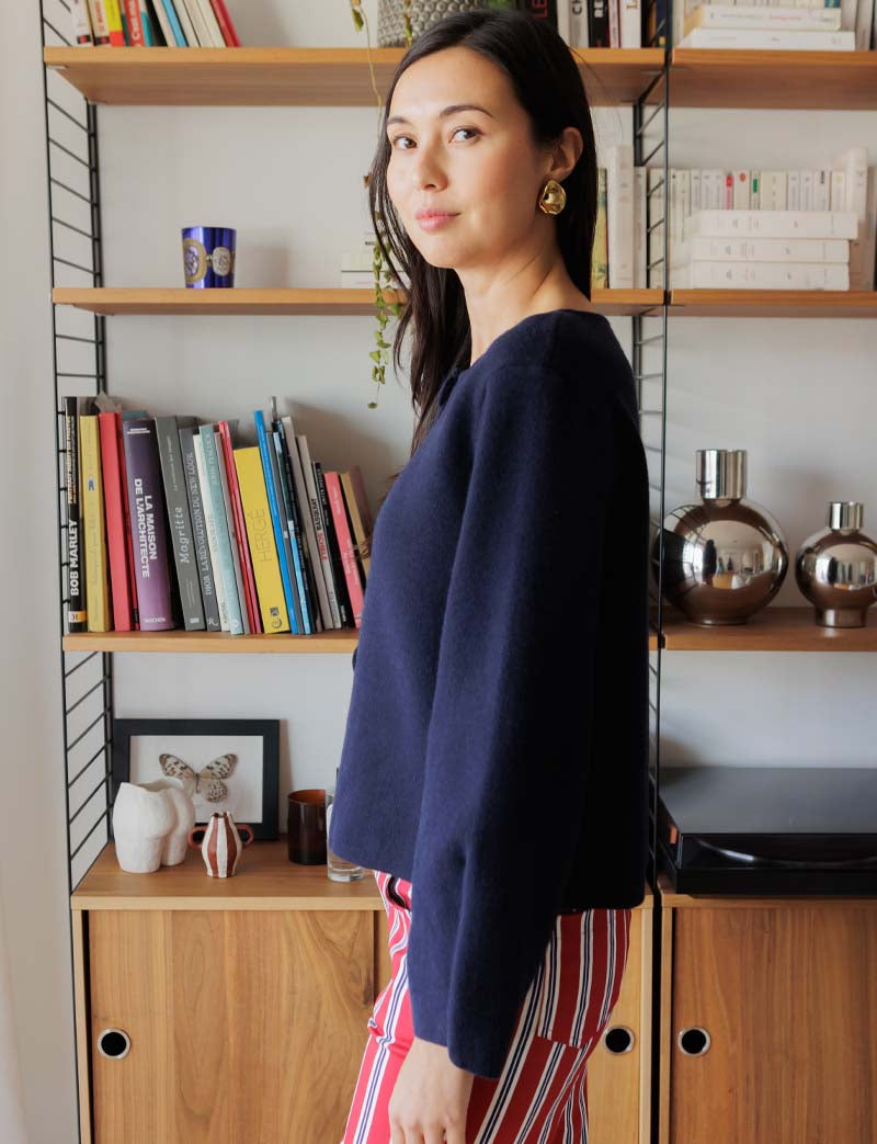 Gilet marine Alky — Maison Juliette Vendôme — vue 4