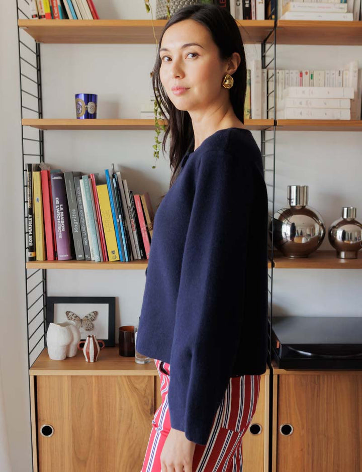 Gilet marine Alky — Maison Juliette Vendôme — vue 4