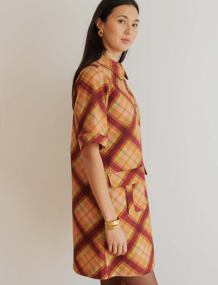 Robe à carreaux Anais — Maison Juliette Vendôme — vue 3