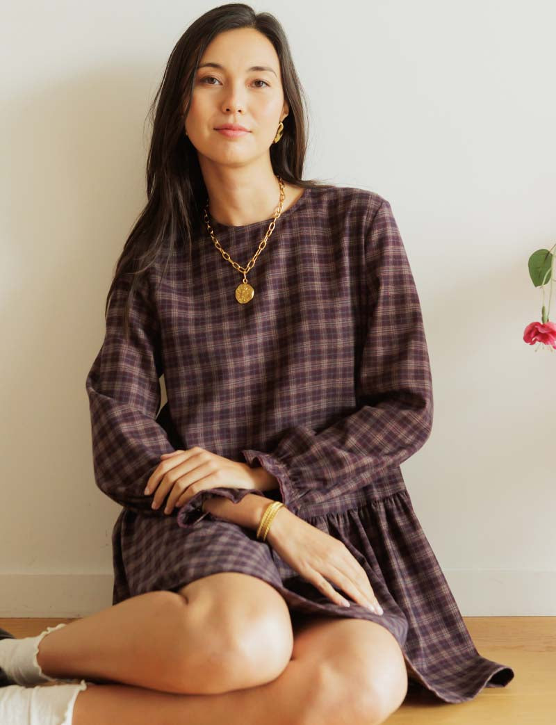 Robe à carreaux Adeline — Maison Juliette Vendôme — vue 2