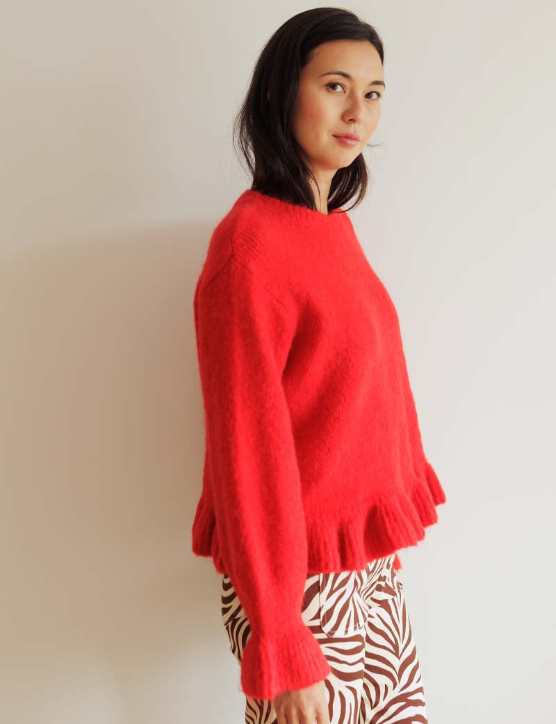 Pull rouge Haddy — Maison Juliette Vendôme — vue 5
