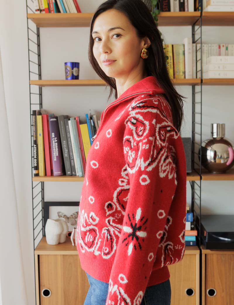 Pull rouge Alban — Maison Juliette Vendôme — vue 3