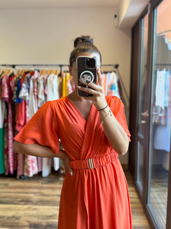 Robe longue Victor orange