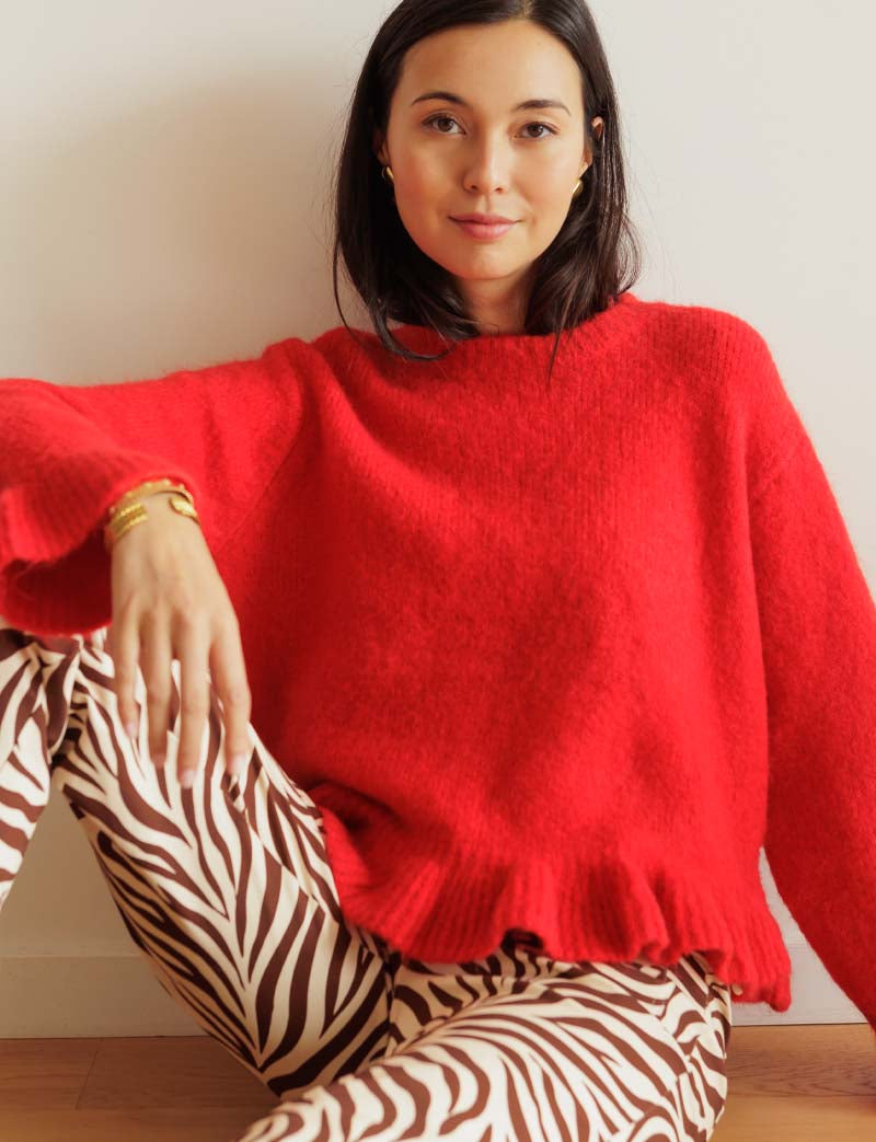 Pull rouge Haddy — Maison Juliette Vendôme