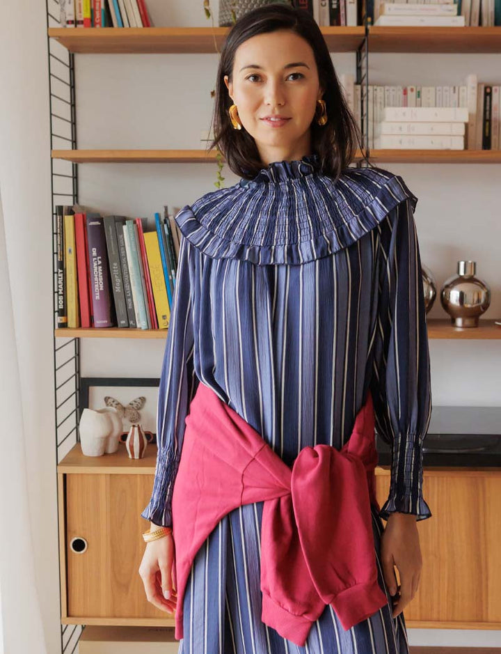 Robe bleue Dassy — Maison Juliette Vendôme — vue 8