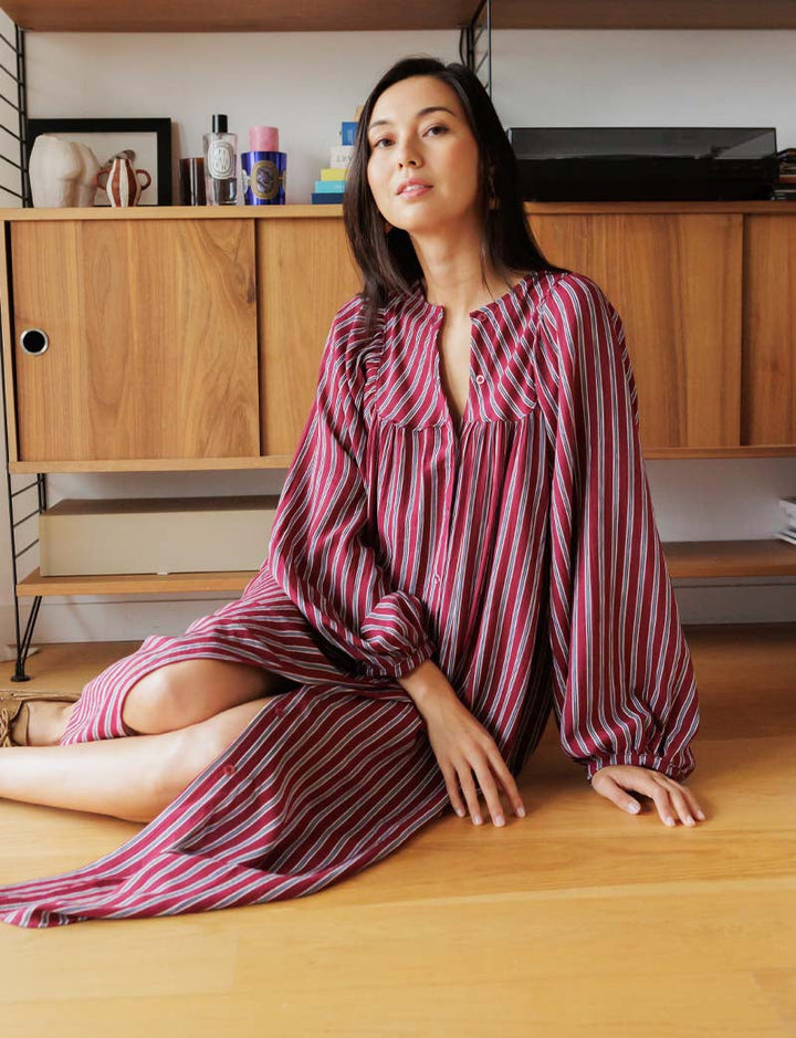 Robe bordeaux Vivy — Maison Juliette Vendôme — vue 5
