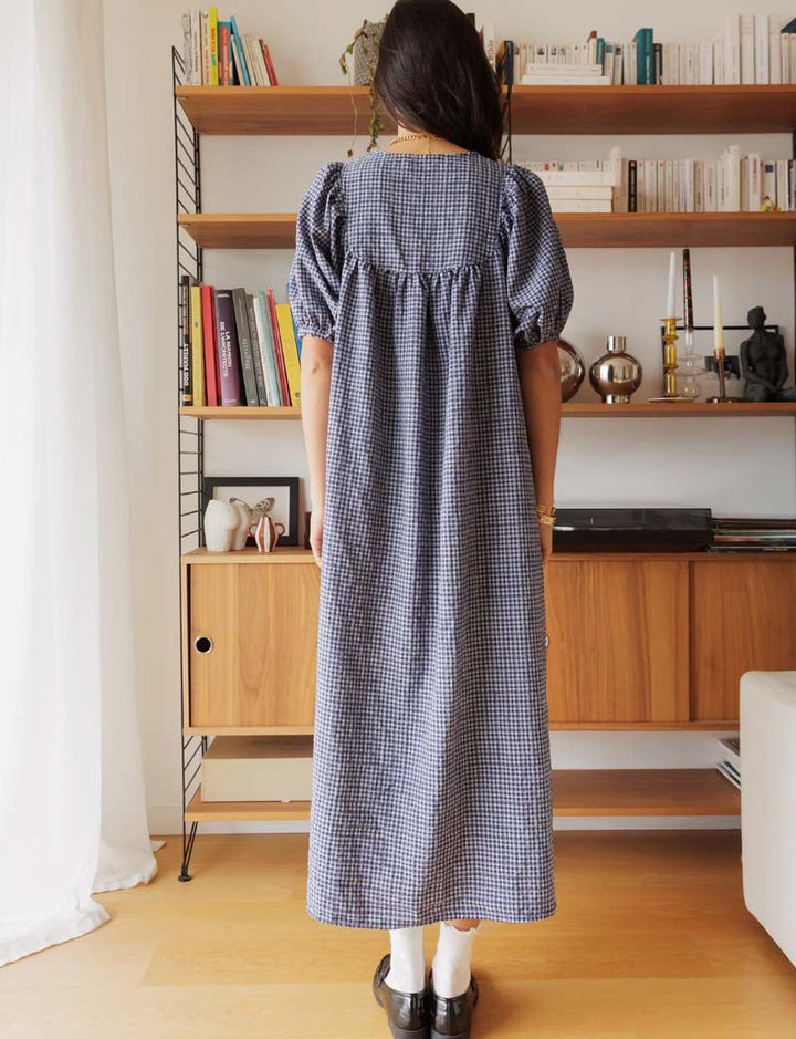 Robe marine Alda — Maison Juliette Vendôme — vue 4