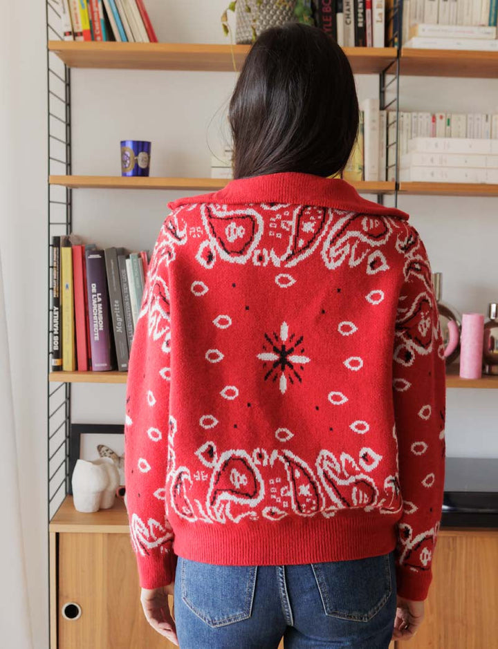 Pull rouge Alban — Maison Juliette Vendôme — vue 5