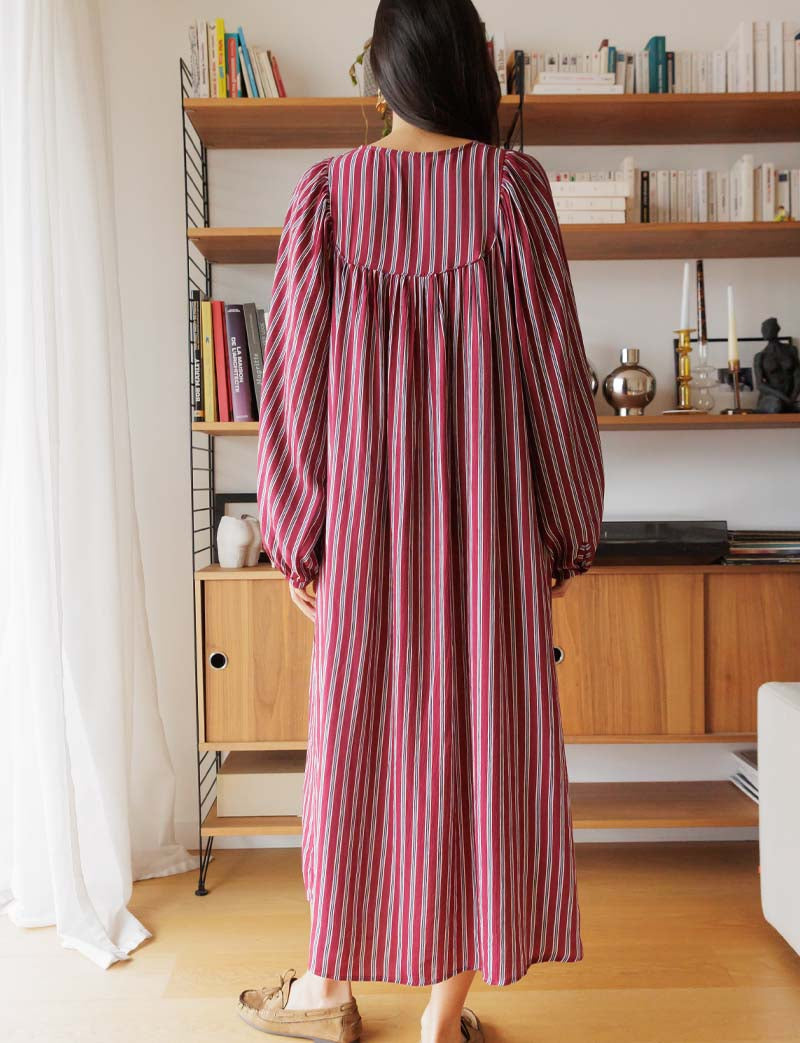 Robe bordeaux Vivy — Maison Juliette Vendôme — vue 6
