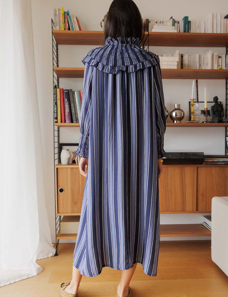 Robe bleue Dassy — Maison Juliette Vendôme — vue 9
