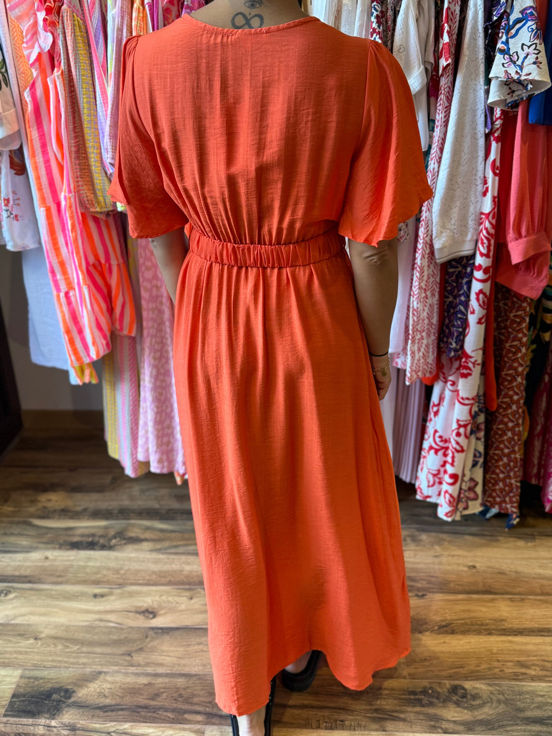 Robe longue Victor orange