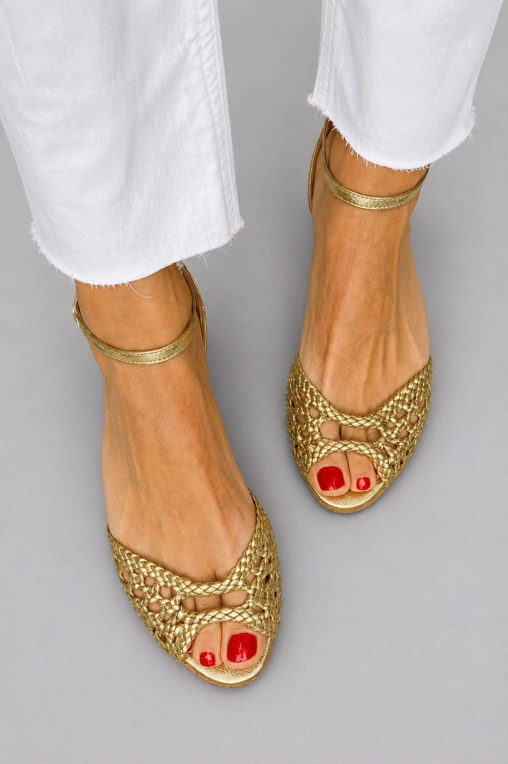 Isadora™ | Sandales Tressées Dorées