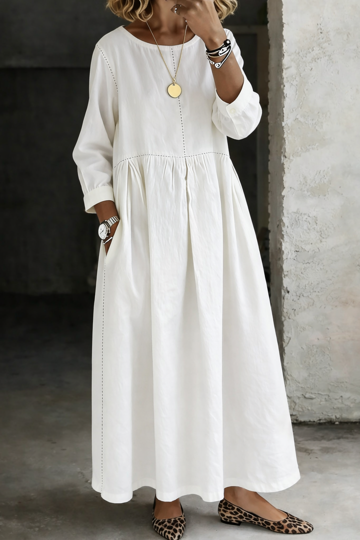 Melissa | Robe en denim manches longues col rond