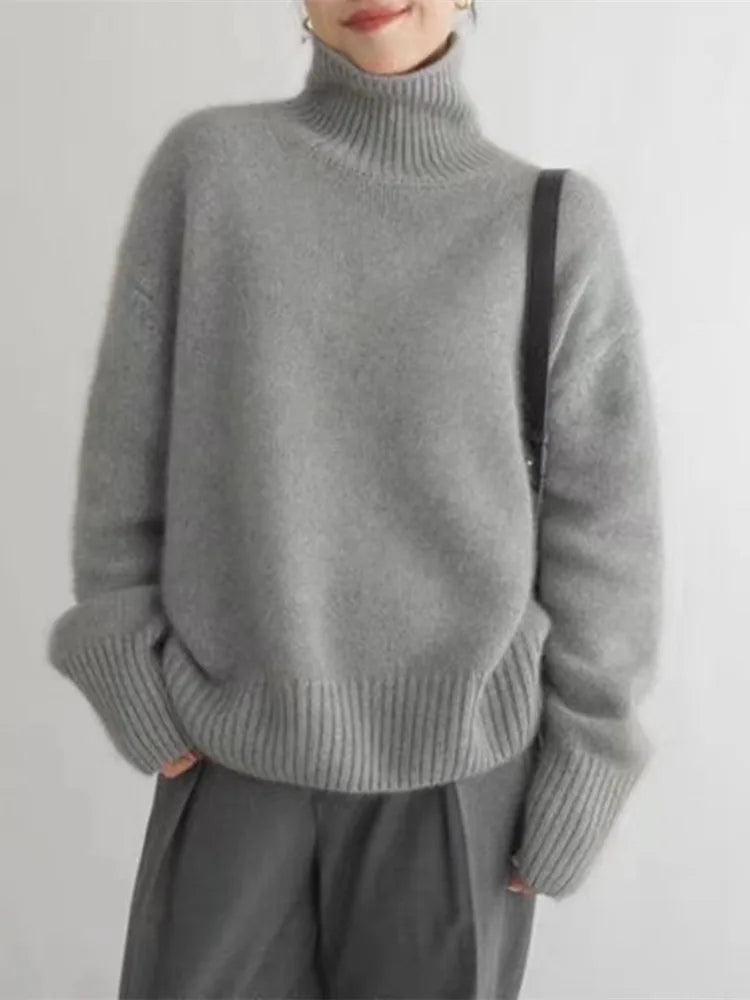 Clémence | Pull col montant, maille douce