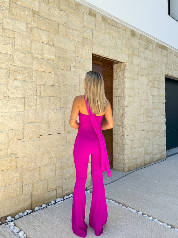 Combinaison Bougainvillée — bustier, tulle multiposition, rose vif