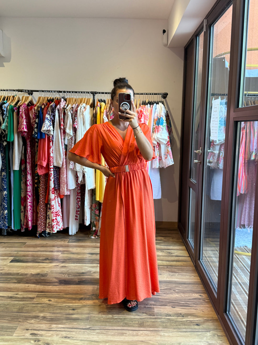 Robe longue Victor orange
