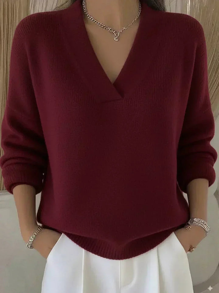 Vivelle - Pull Décontracté à Col en V