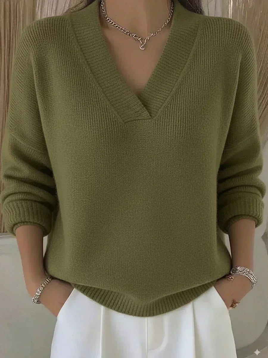 Vivelle - Pull Décontracté à Col en V