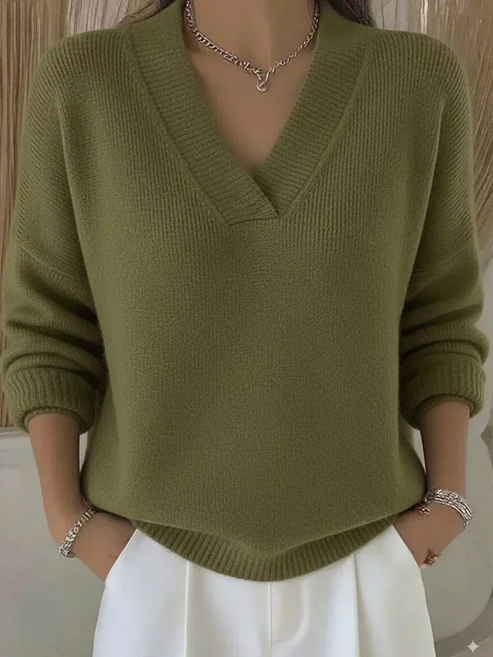 Vivelle - Pull Décontracté à Col en V