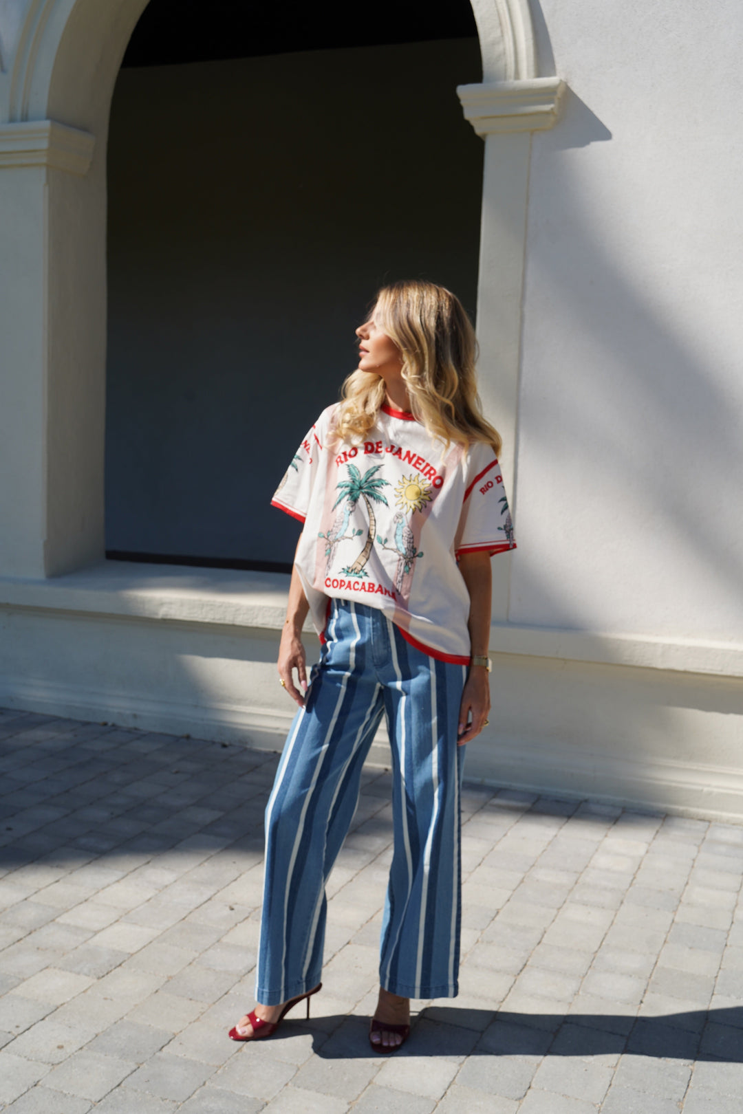 T-shirt Copacabana — crème, imprimé Rio de Janeiro