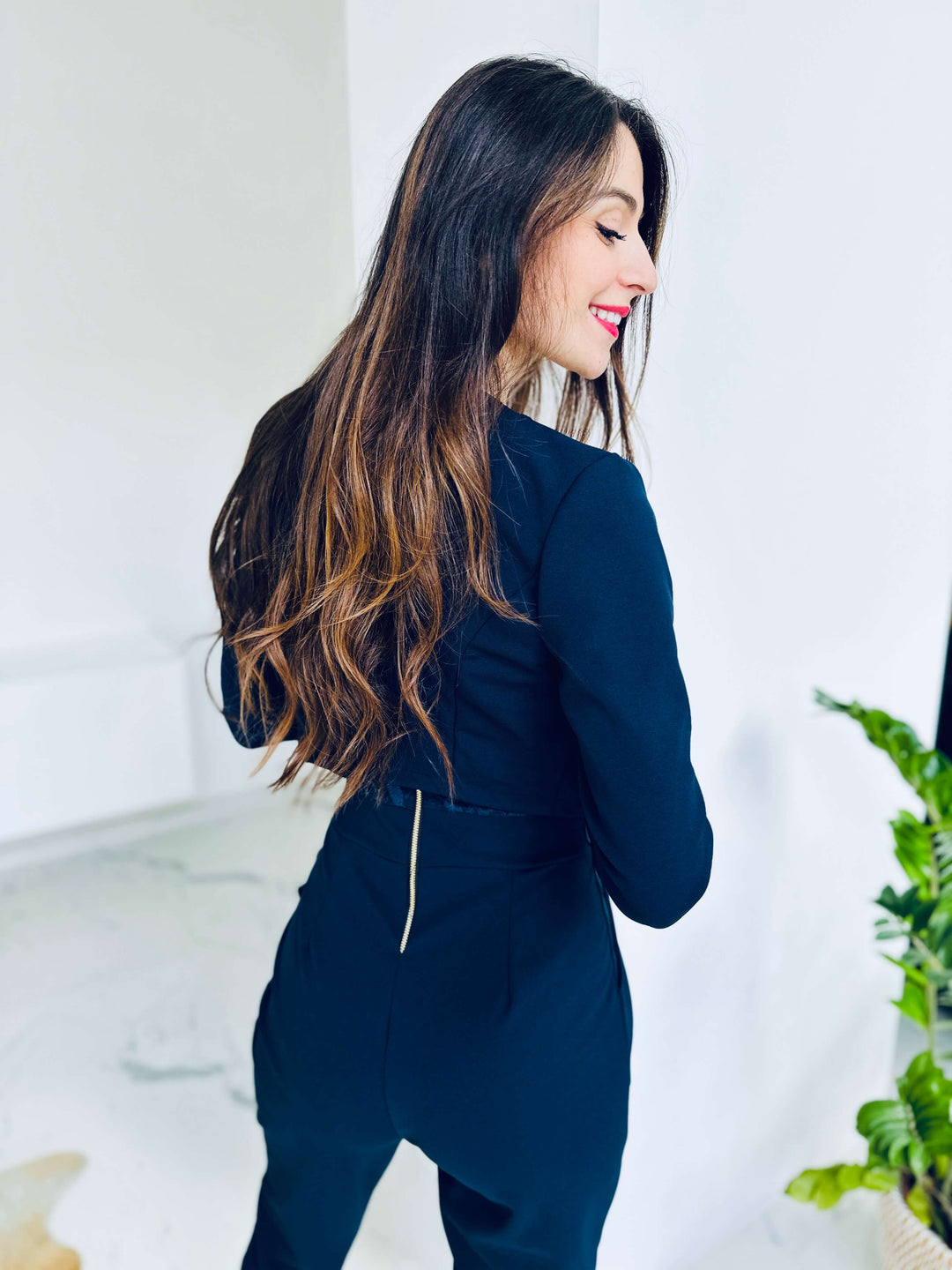 Veste Solène, courte, sans col, à porter ouverte
