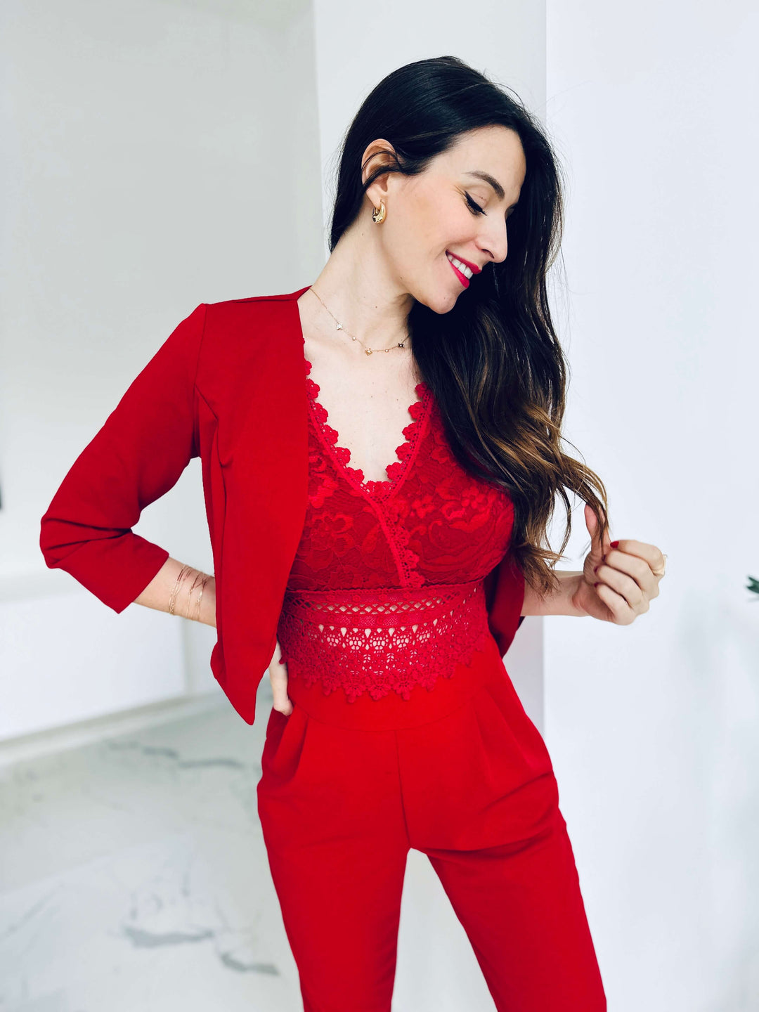 Veste Solène, courte, sans col, à porter ouverte