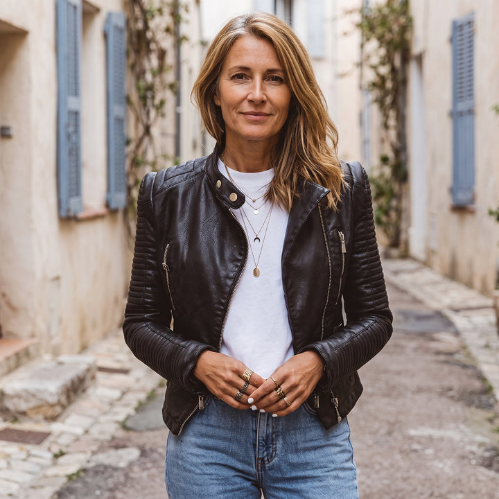 Janet | Veste en Cuir Véritable