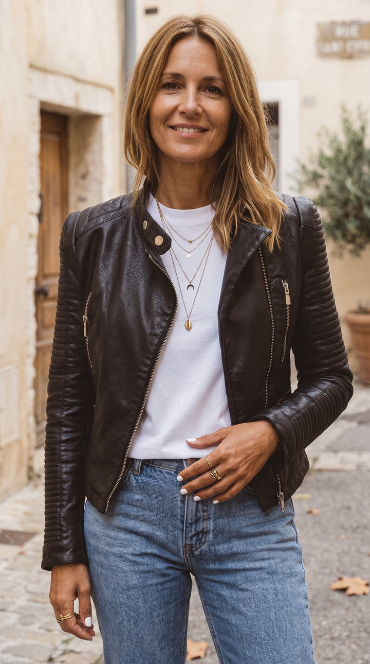 Janet | Veste en Cuir Véritable