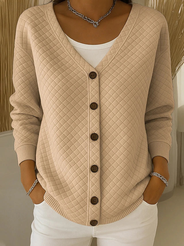 Laverne™ | Quilted bouton-Front cardigan