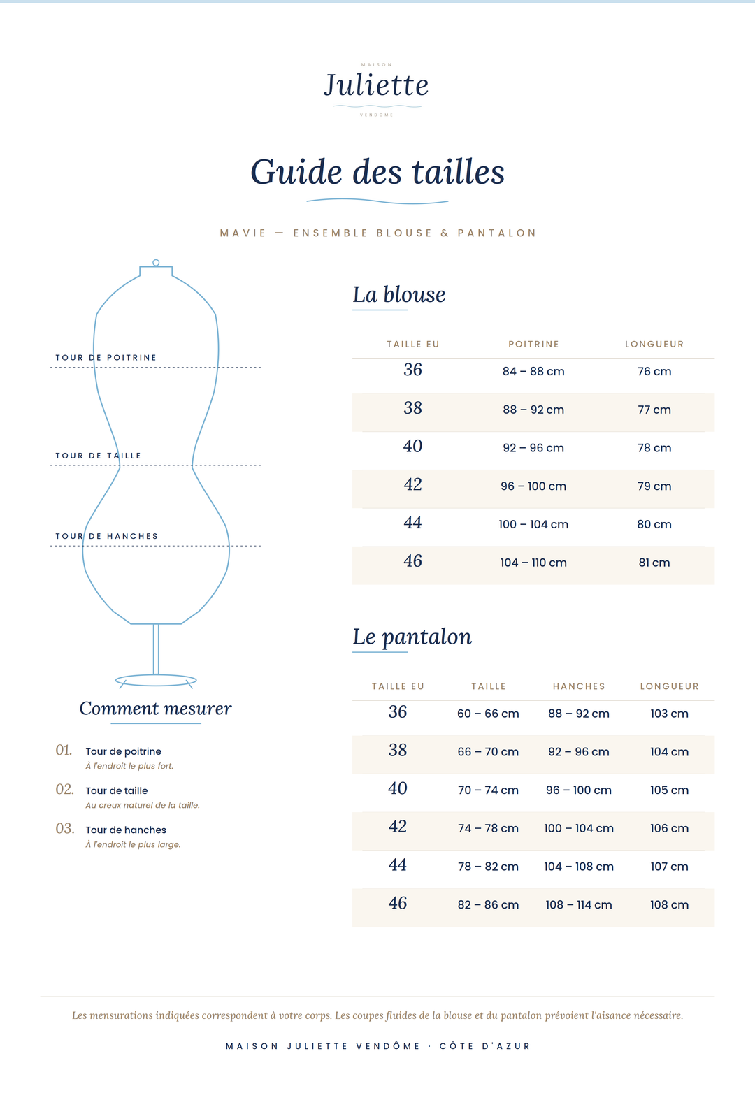 Mavie | Ensemble fluide pantalon et blouse