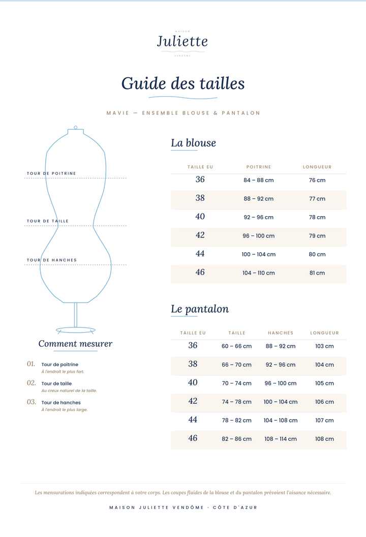 Mavie | Ensemble fluide pantalon et blouse