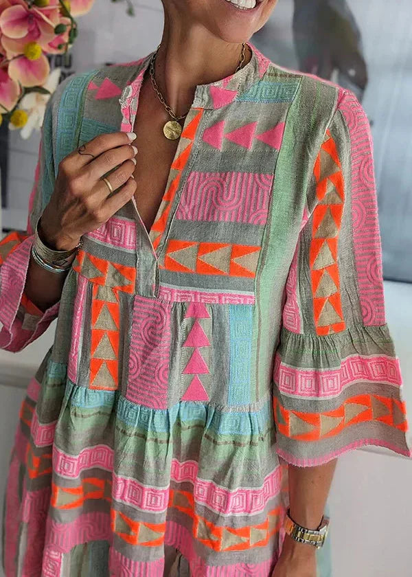 Ava™ | Robe d’été en chanvre col V